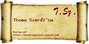 Thoma Szeréna névjegykártya