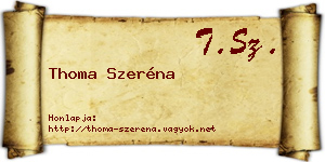 Thoma Szeréna névjegykártya
